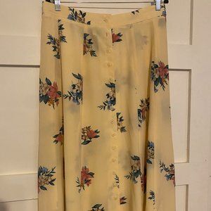 Vintage Rafaella Button Front Full Maxi Skirt Floral